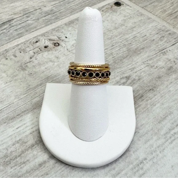 Gold Stackable Rings - Picture 2 of 6